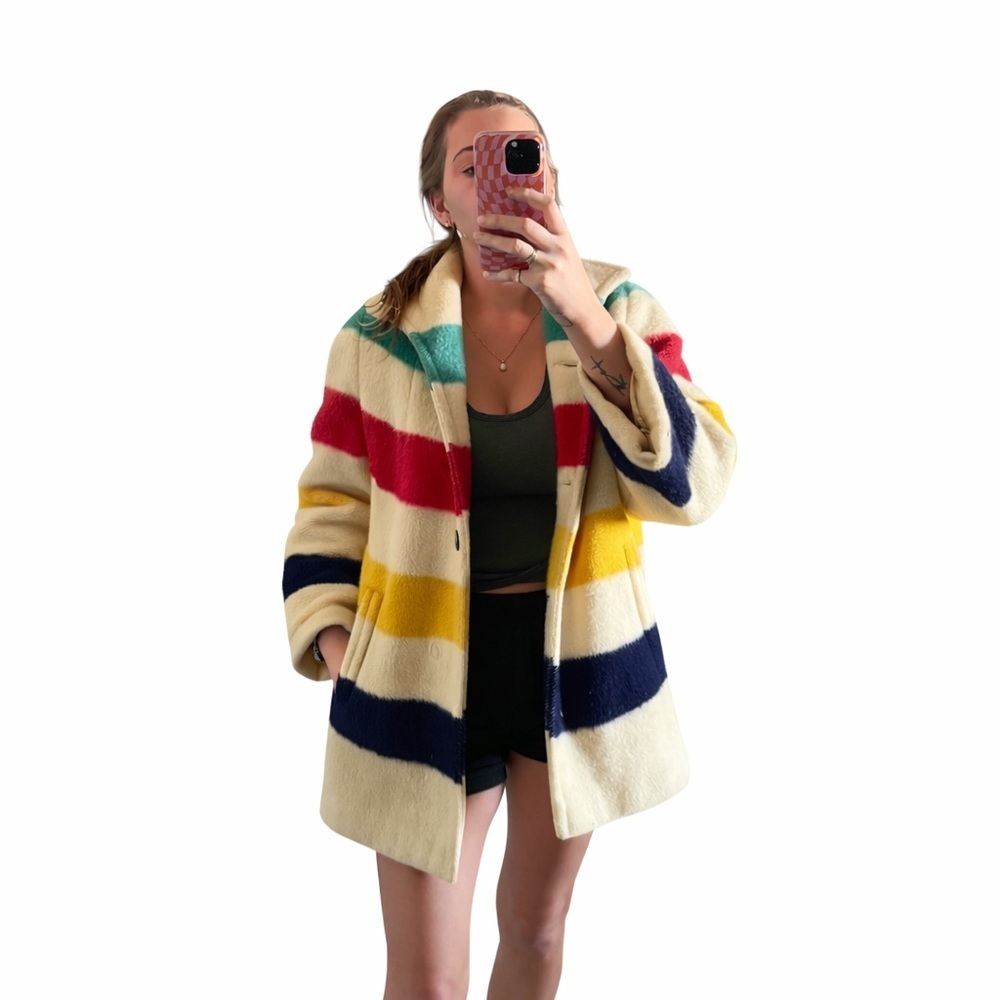 Vintage Hudson’s Bay Blanket Coat | 100% Wool | Made in Canada | 60s–70s